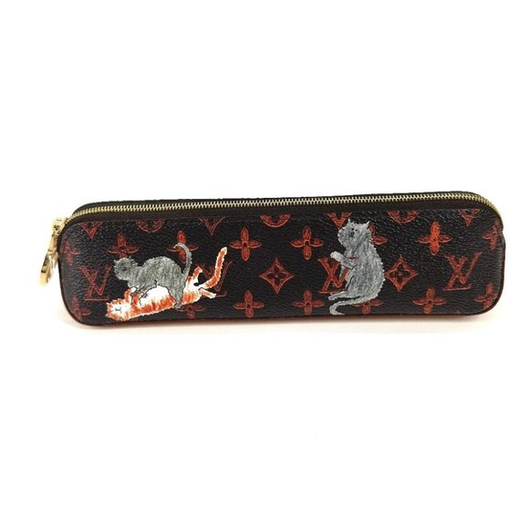 LOUIS VUITTON Monogram catogram Trousse-Elizabet pencil case stationery